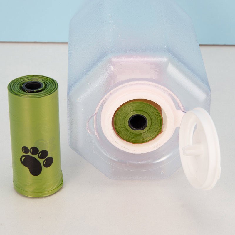 3-in-1 Portable Pet Water Bottle, Food Feeder & Poop Dispenser