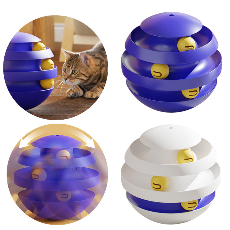 3-Layer Interactive Cat Toy Turntable Tower