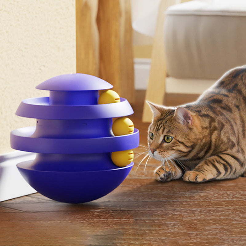 3-Layer Interactive Cat Toy Turntable Tower