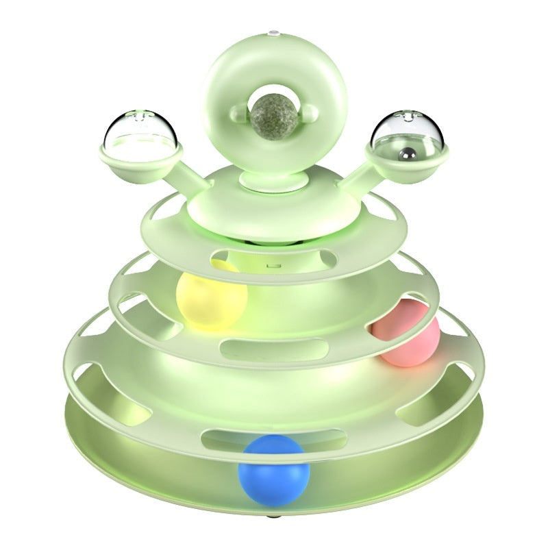 4-Level Cat Toy Tower Interactive Puzzle