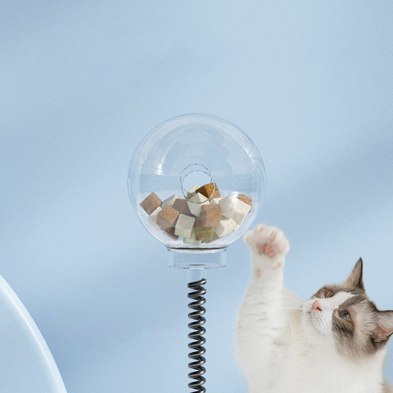 2-in-1 Cat Food Leakage & Turntable Toy