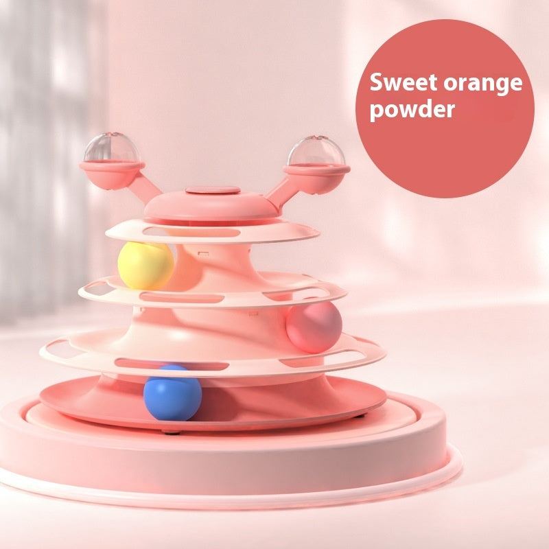 4-Level Cat Toy Tower Interactive Puzzle