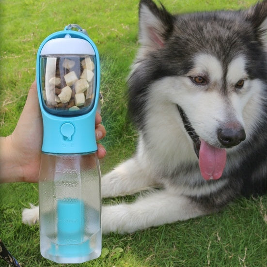 3-in-1 Portable Pet Water Bottle, Food Feeder & Poop Dispenser