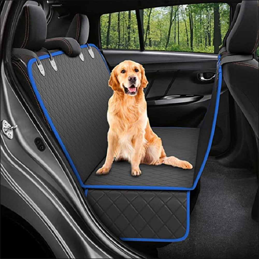 Dog Car Seat Cover with Mesh Window & Storage Pocket